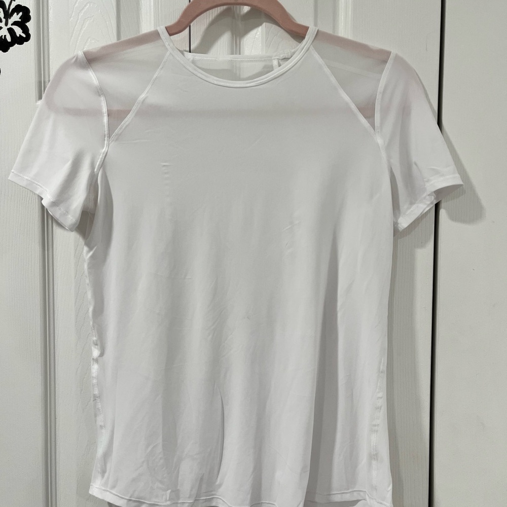 Women's White Sheer Sleeve Top